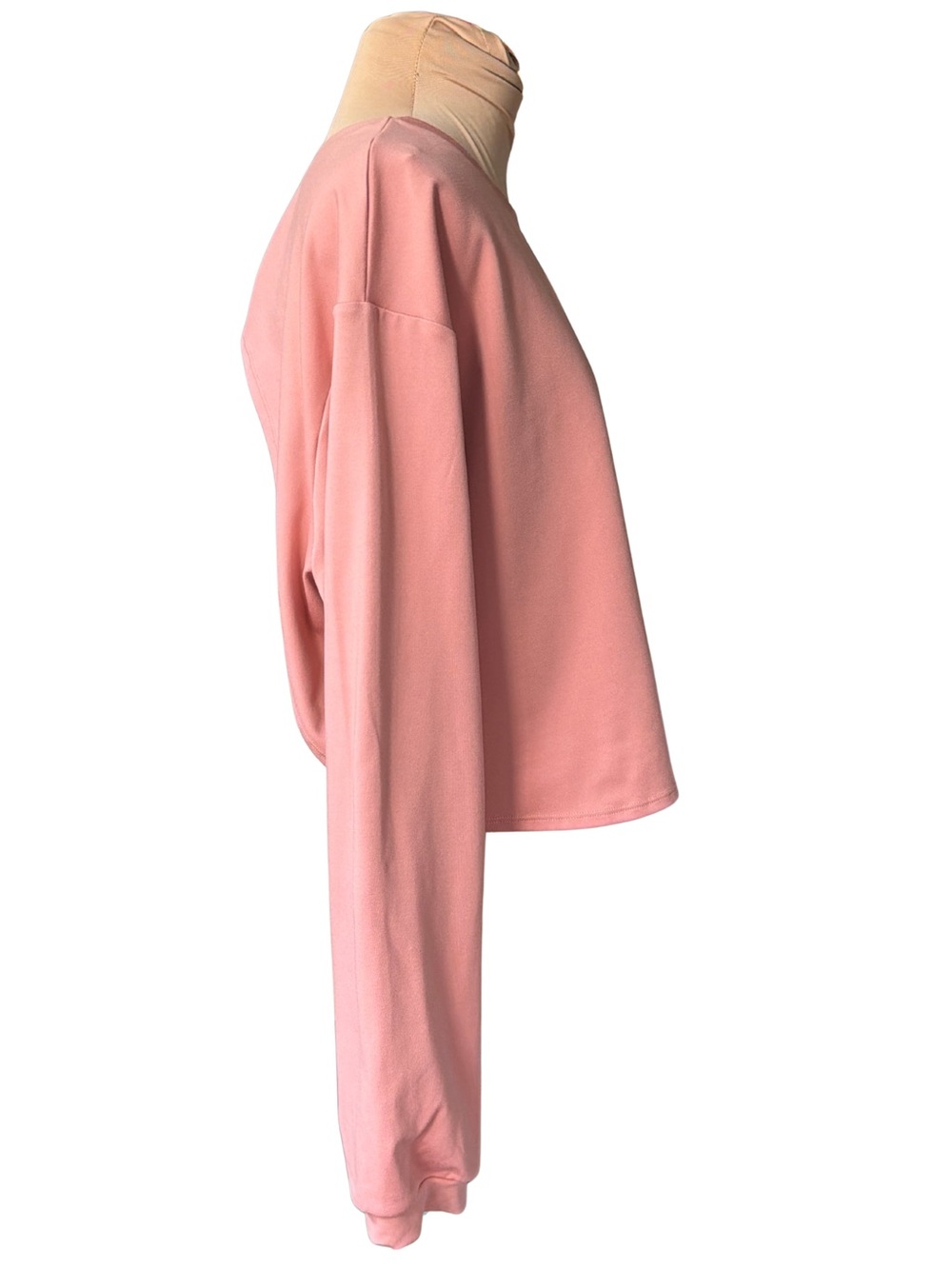 Large (EUC) Nike Pink Cropped Backless Crewneck Long Sleeve Top - Dri-fit - Picture 6 of 7